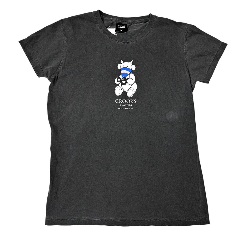 NWT Crooks & Castles Bear Graphic Short Sleeve T-Shirt Grey Women’s M